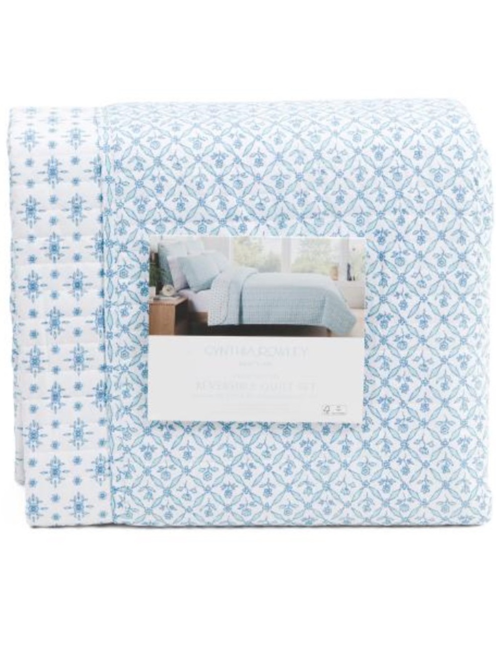 Cynthia Rowley Blue Patterned Quilt Set
